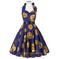 Grace Karin algodão barato halter v-neck design joelho comprimento retro 1950s vestidos vintage CL6292-9 #